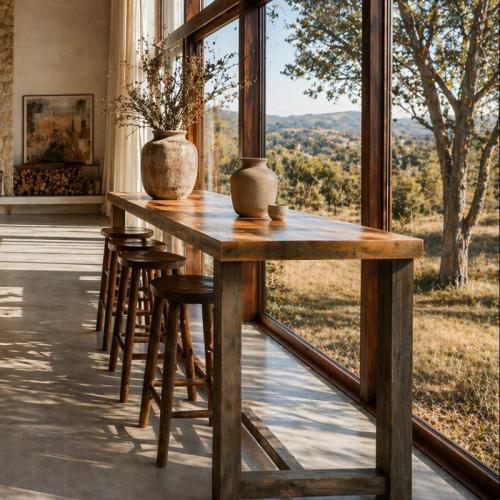 Modern Rustic Style Indoor Bar Table Perfect For Hotel And Resort Spaces