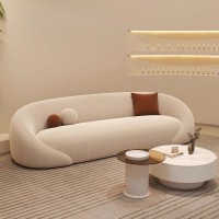 Plush Velvet Fabric Curved Sofa Designed For High-End Hospitality