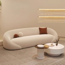 Plush Velvet Fabric Curved Sofa Designed For High-End Hospitality