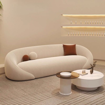 Plush Velvet Fabric Curved Sofa Designed For High-End Hospitality