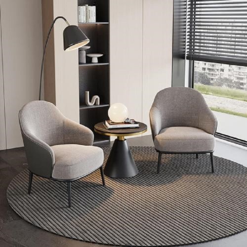 Organic-Shaped Plush Leisure Chair For Hotel Lobby Decor