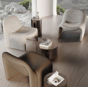 Organic-Shaped Plush Leisure Chair For Hotel Lobby Decor