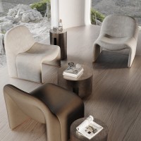 Organic-Shaped Plush Leisure Chair For Hotel Lobby Decor