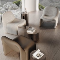 Organic-Shaped Plush Leisure Chair For Hotel Lobby Decor