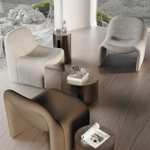 Organic-Shaped Plush Leisure Chair For Hotel Lobby Decor