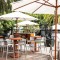 Adjustable Tilt Outdoor Patio Umbrella With Heavy Duty Base For Hotel Pool And Beach Use