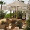 Bohemian Crochet Fringe Outdoor Umbrella With Sturdy Base For Hotel And Resort Lounges