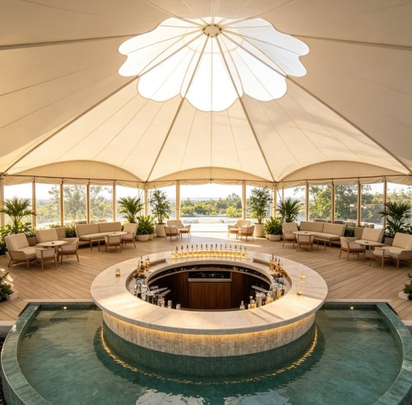 Waterproof Large Glamping Tent With Sturdy Frame For Luxury Hotel Resorts And Outdoor Events