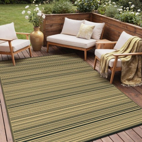 UV-Protected Geometric Pattern Outdoor Carpet With Non-Slip Backing For Hotel Resorts