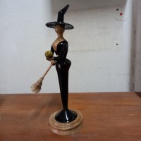 Artisanal Carved Wooden Figurine Handmade Rustic Wood Decor For Hotel Living Room