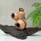 Natural Burl Wood Vase Sculpture Handcrafted Art Decor For Hotel Lounge Area