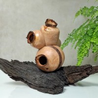 Natural Burl Wood Vase Sculpture Handcrafted Art Decor For Hotel Lounge Area
