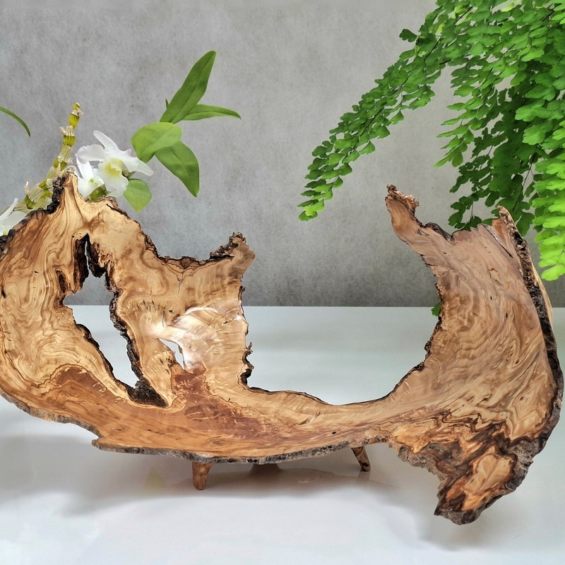 Natural Burl Wood Vase Sculpture Handcrafted Art Decor