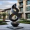 Abstract Twisted Metal Artwork For Hotel Garden And Outdoor Decoration