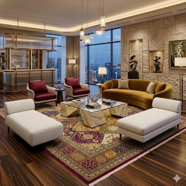 Luxury Traditional Persian Style Area Rug For Hotel Living Room And Lobby Decor