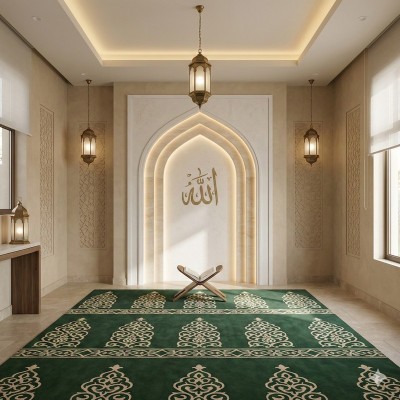 Islamic Pattern Musalla Carpet For Hotel Mosque Prayer Room