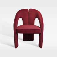 Luxury Wine Red Velvet Upholstered Dining Chair For Hotel Restaurant Use