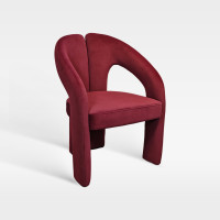 Luxury Wine Red Velvet Upholstered Dining Chair For Hotel Restaurant Use