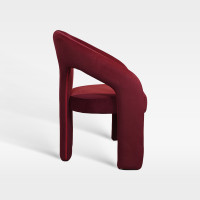 Luxury Wine Red Velvet Upholstered Dining Chair For Hotel Restaurant Use