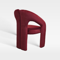 Luxury Wine Red Velvet Upholstered Dining Chair For Hotel Restaurant Use