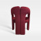 Luxury Wine Red Velvet Upholstered Dining Chair For Hotel Restaurant Use