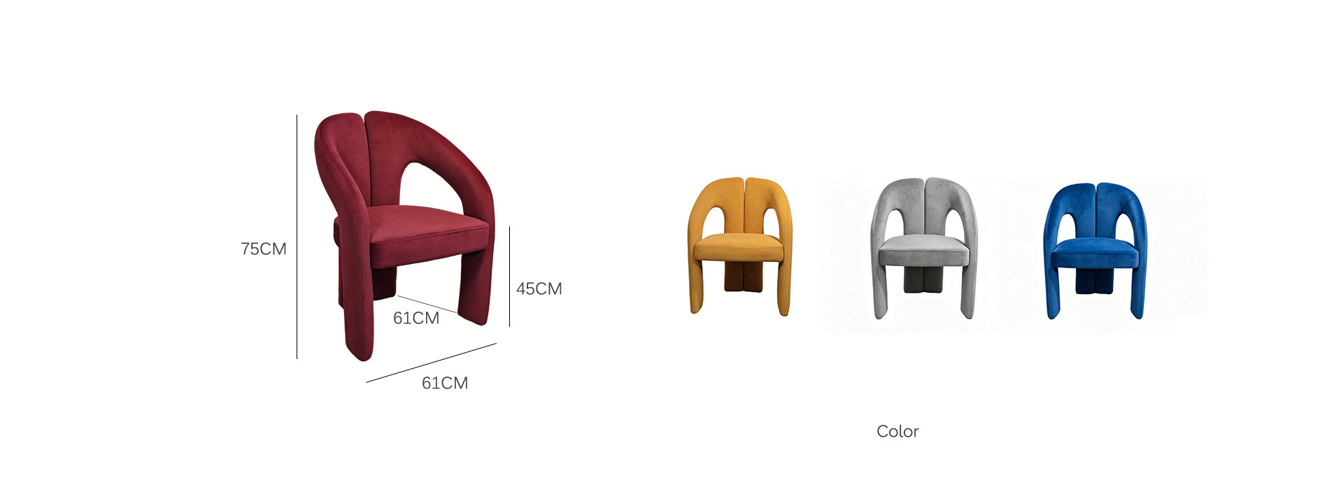 Velvet Upholstered Dining Chair