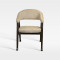 Modern Mid-Century Style Wood Frame Armchair With Velvet Upholstery For Hospitality Venues