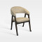 Modern Mid-Century Style Wood Frame Armchair With Velvet Upholstery For Hospitality Venues