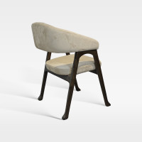 Modern Mid-Century Style Wood Frame Armchair With Velvet Upholstery For Hospitality Venues