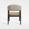 Modern Mid-Century Style Wood Frame Armchair With Velvet Upholstery For Hospitality Venues