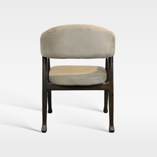 Modern Mid-Century Style Wood Frame Armchair With Velvet Upholstery For Hospitality Venues