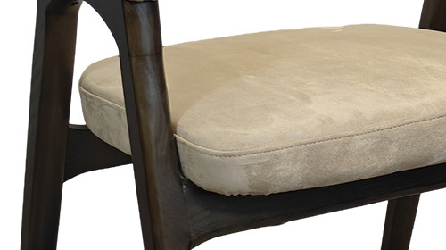 Wood Frame Armchair With Velvet Upholstery