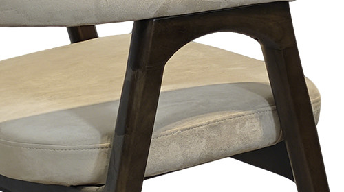 Wood Frame Armchair With Velvet Upholstery