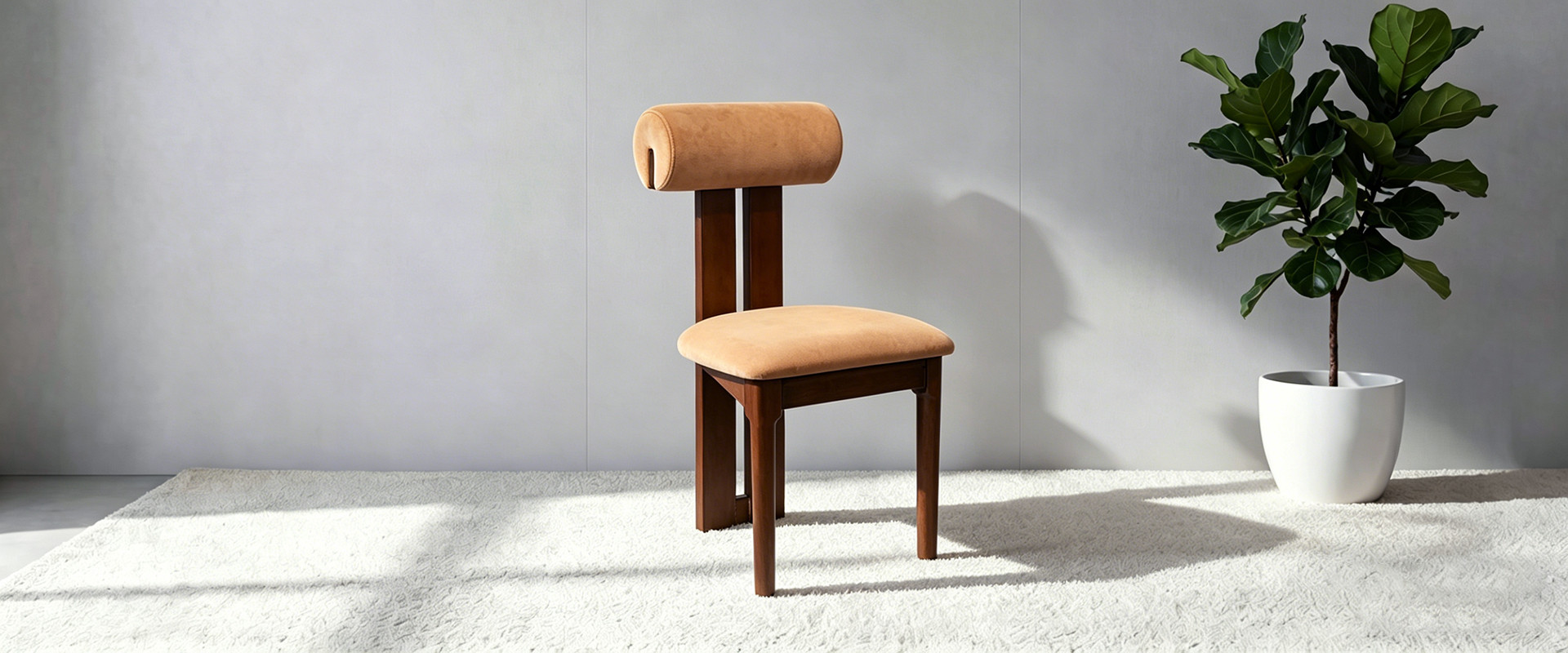 Stylish Elegant Inspired Dining Chair With Velvet Seat And Backrest