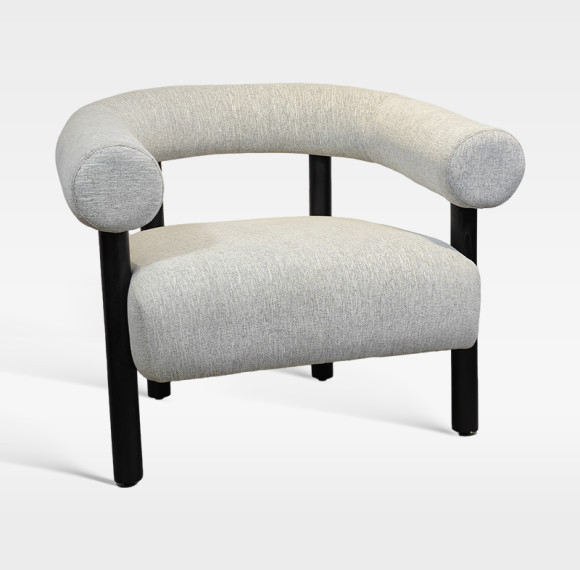 Premium Hotel Linen Fabric Upholstered Chair With Metal Frame