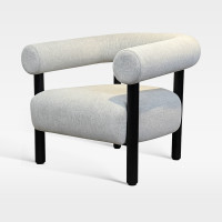 Premium Hotel Linen Fabric Upholstered Chair With Metal Frame