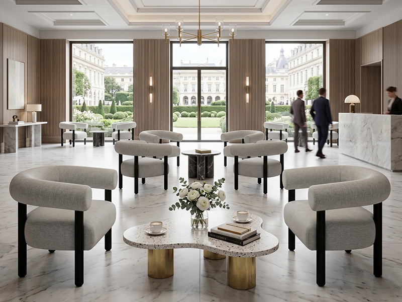 Hotel Linen Fabric Upholstered Chair