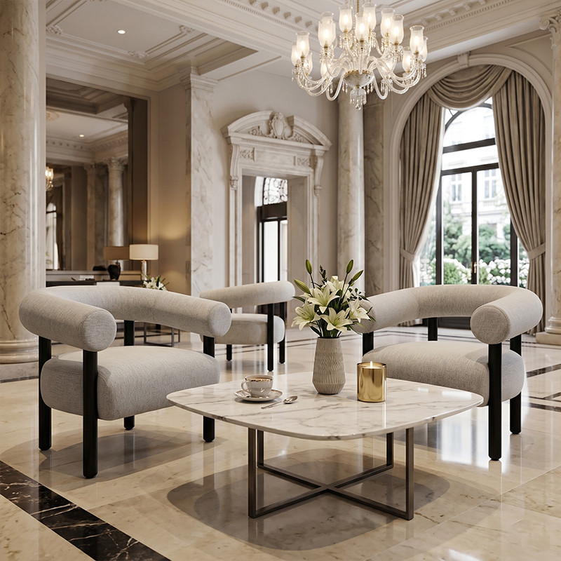 Hotel Linen Fabric Upholstered Chair