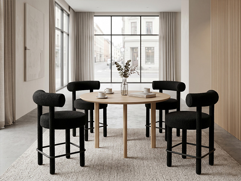 Black Upholstered Bar Chair