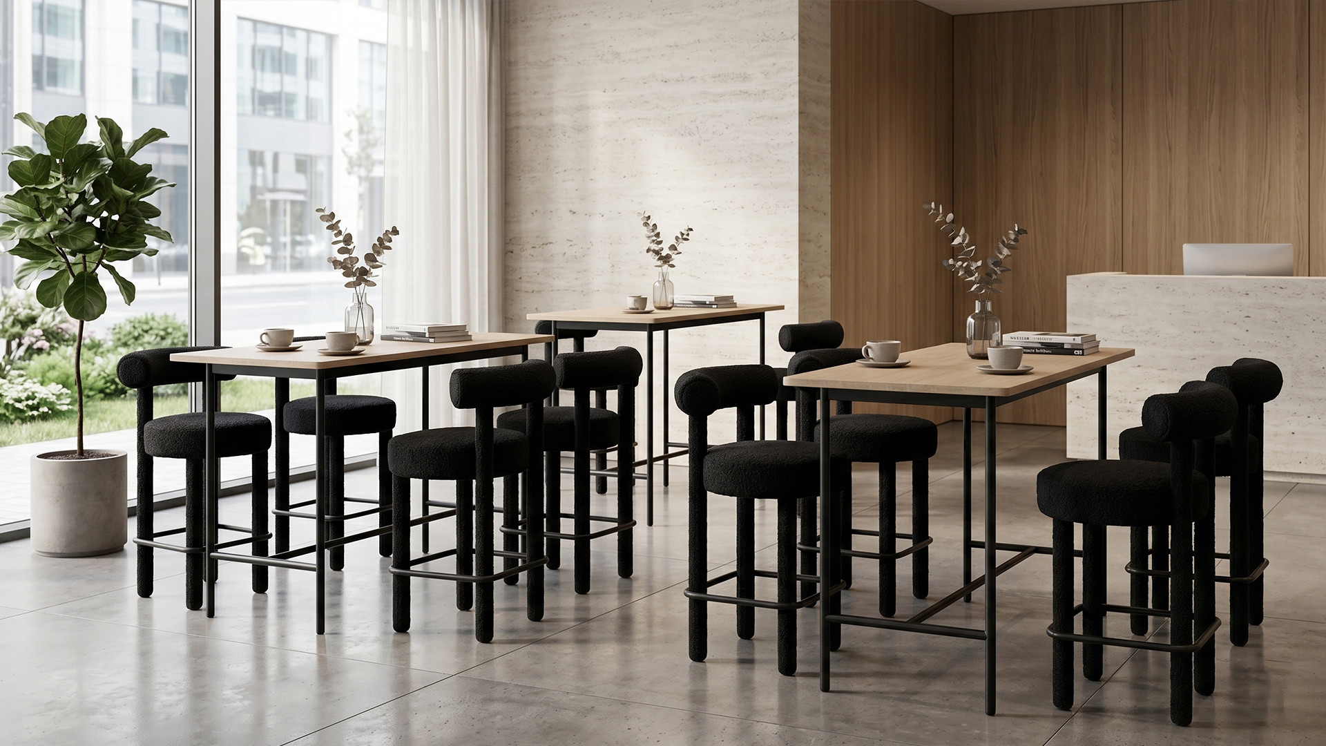 Black Upholstered Bar Chair