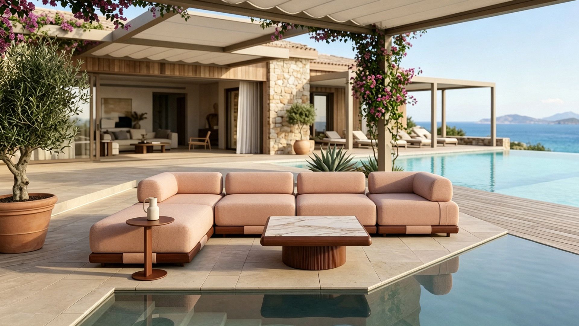 Customizable L-Shaped Modular Sofa