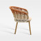 Handwoven Gradient Outdoor Armchair Rust Resistant Teak Wood Grain For Hotel Spaces