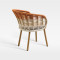 Handwoven Gradient Outdoor Armchair Rust Resistant Teak Wood Grain For Hotel Spaces