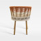 Handwoven Gradient Outdoor Armchair Rust Resistant Teak Wood Grain For Hotel Spaces