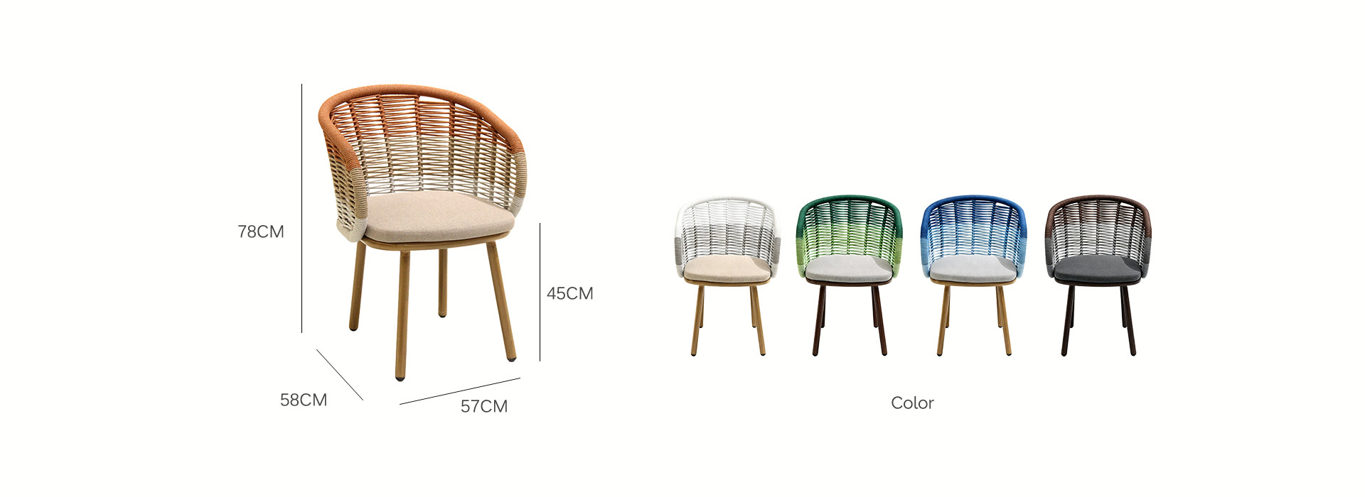 Handwoven Gradient Outdoor Armchair