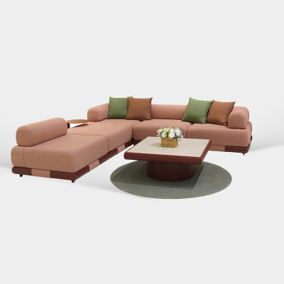 Customizable L-Shaped Modular Sofa Modern Upholstered Couch For Hospitality Spaces