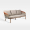 Handwoven Gradient Outdoor Sofa Set Weather Resistant Rope Sofa With Coffee Table