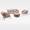 Handwoven Gradient Outdoor Sofa Set Weather Resistant Rope Sofa With Coffee Table