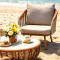 Handwoven Gradient Outdoor Sofa Set Weather Resistant Rope Sofa With Coffee Table