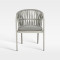 Light Grey Synthetic Rope Weave Outdoor Chair With Removable Cushion For Resort Restaurant Spaces